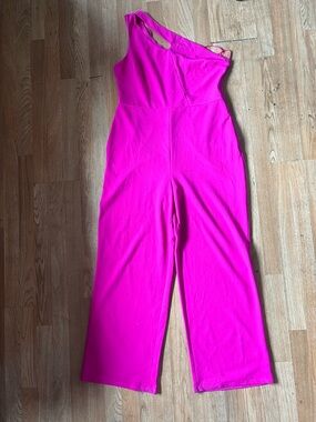 Bright Pink One-Shoulder Jumpsuit size XL